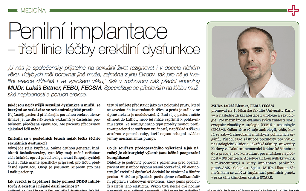 Penilní implantát- časopis Medicína
