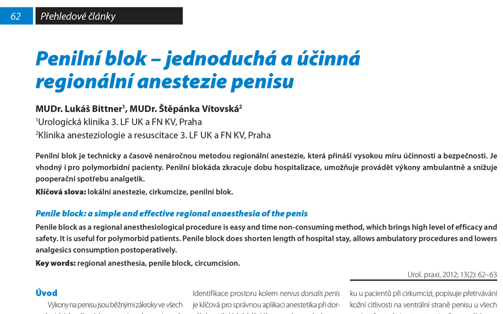 Penisblok-Urologie pro praxi